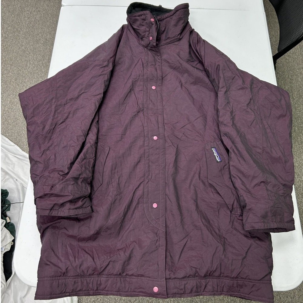 Patagonia Fleece Lined Parka Womens M Purple Vintage Made in USA H1